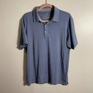 Free Fly Mens Polo Shirt Size Medium Blue Short Sleeve Bamboo Jersey Performance